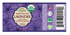 Flacon d'huile essentielle de lavande US Organic 10 ml vue arrière
