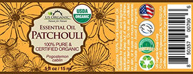 Flacon d'huile essentielle de patchouli avec compte-gouttes