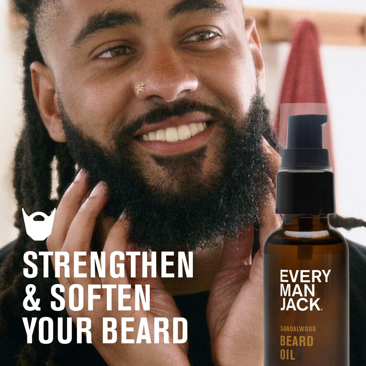 Flacon d'huile hydratante barbe Every Man Jack avec bouchon