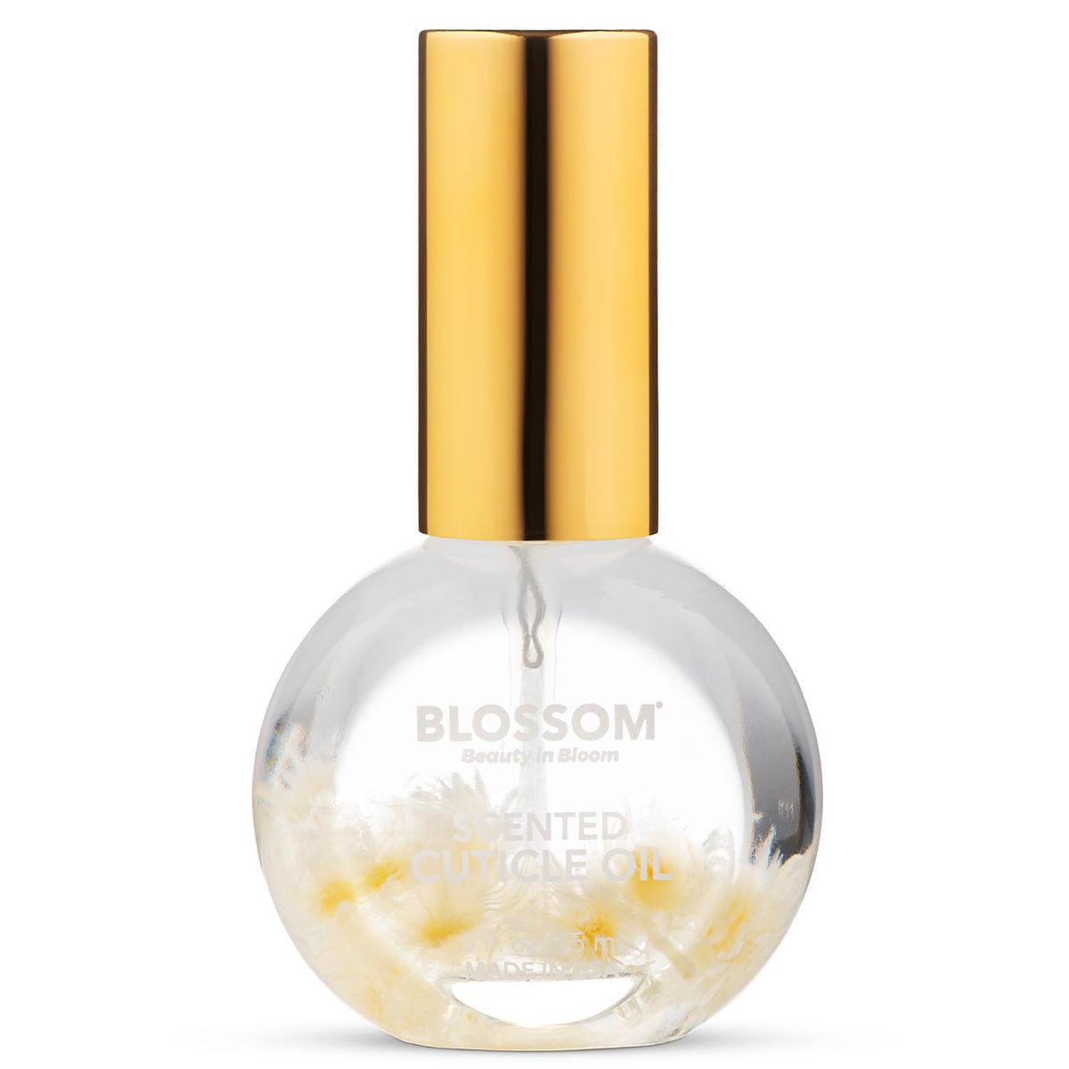 Flacon d'huile pour cuticules Blossom avec fleurs naturelles, 15 ml