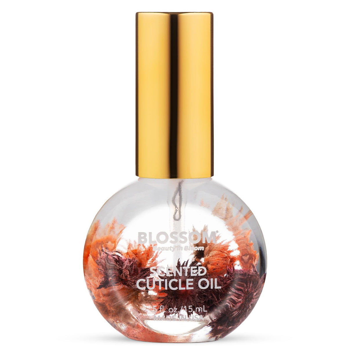 Flacon d'huile pour cuticules Blossom Chocolat Truffle 15 ml avec fleurs naturelles