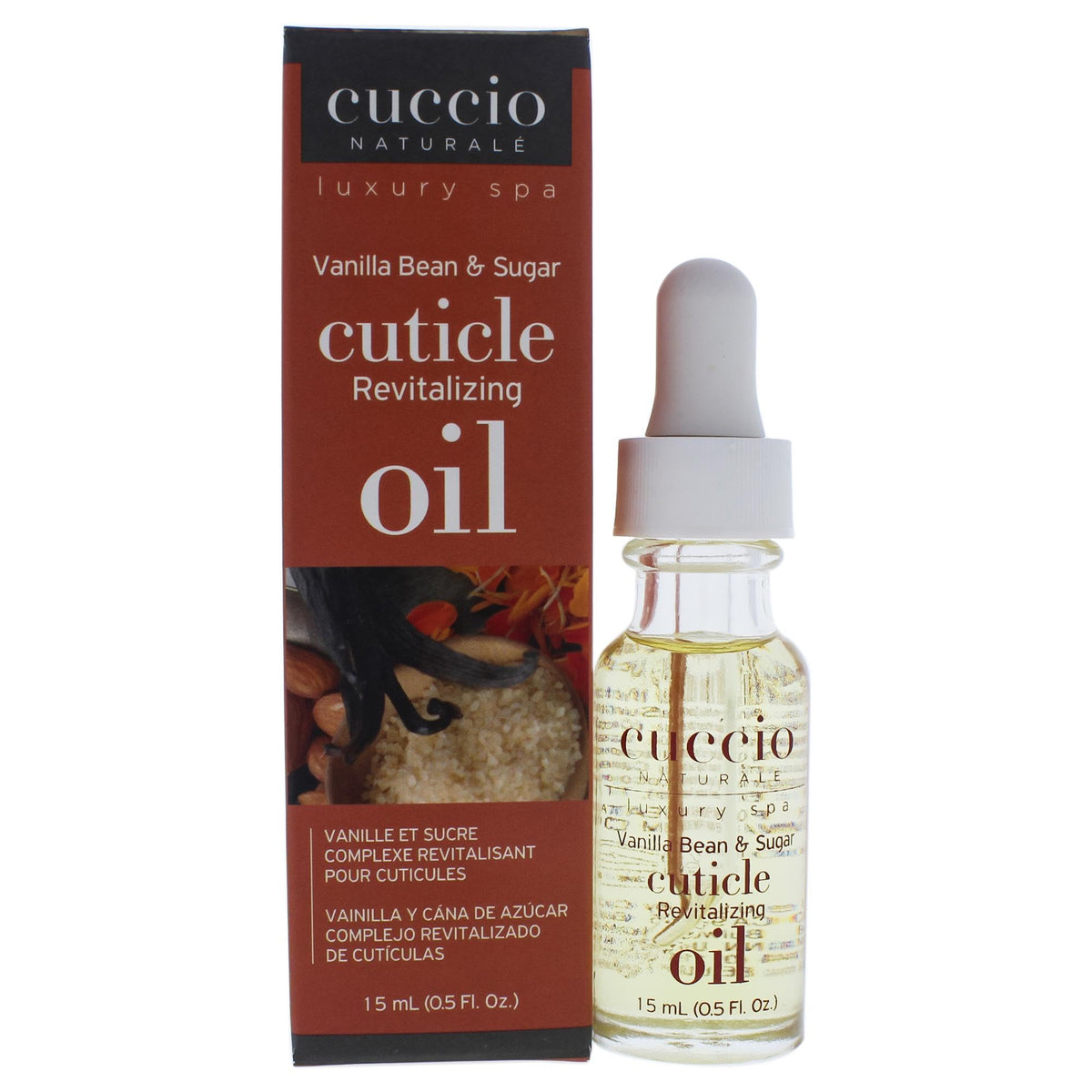 Flacon d'huile revitalisante Cuccio pour cuticules, vue avant