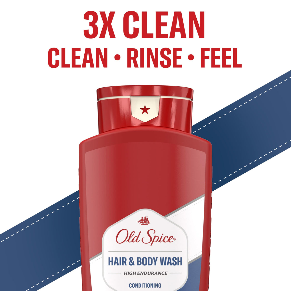 Flacon d'Old Spice Gel Douche et Shampooing 2-en-1, 408g, vue arrière