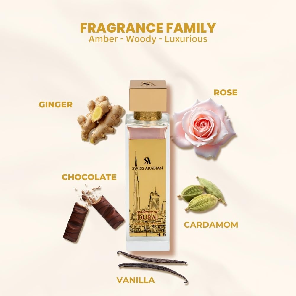 Flacon d'Opulence de Dubai Swiss Arabian en contexte lifestyle