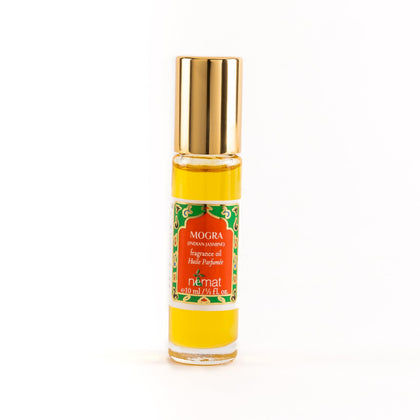 Flacon de 10 ml d'huile de parfum Mogra Nemat avec applicateur roll-on