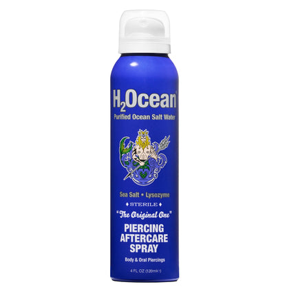 Flacon de 120 ml de spray après-piercing H2Ocean vue de face