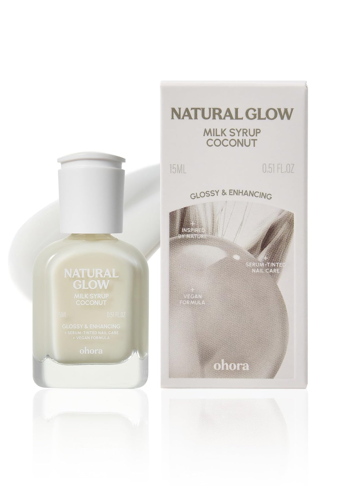 Flacon de 15 mL de ohora Natural Glow Milk Syrup avec bouchon blanc