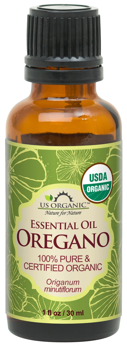 Flacon de 30 ml d'huile essentielle d'origan US Organic vue de face