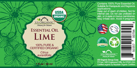 Flacon de 30 ml d'huile essentielle de citron vert avec compte-gouttes