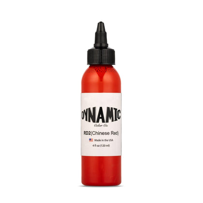 Flacon de 4 oz d'encre de tatouage Dynamic Color Rouge Chinois vue de face