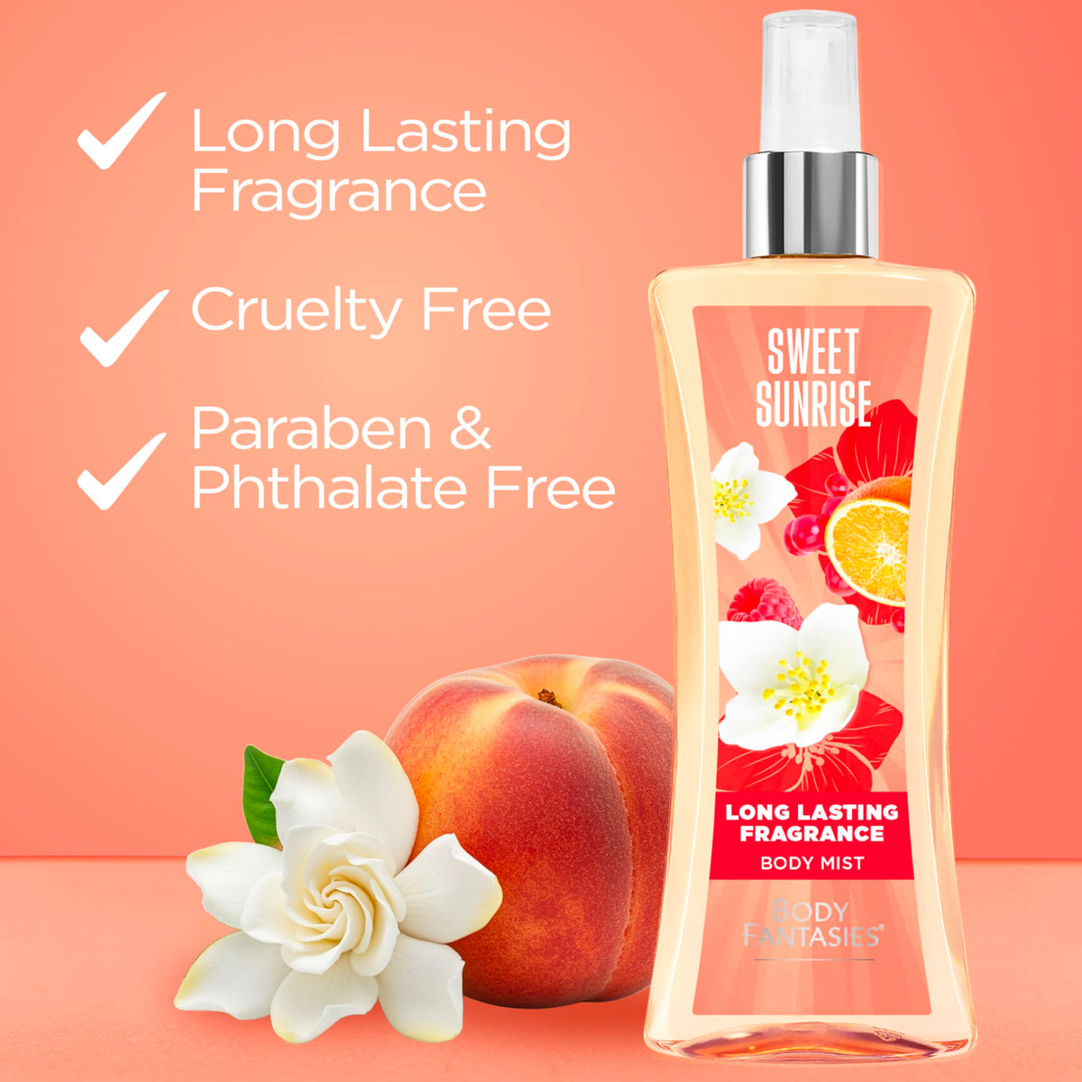 Flacon de Body Fantasies Sweet Sunrise avec lumière naturelle