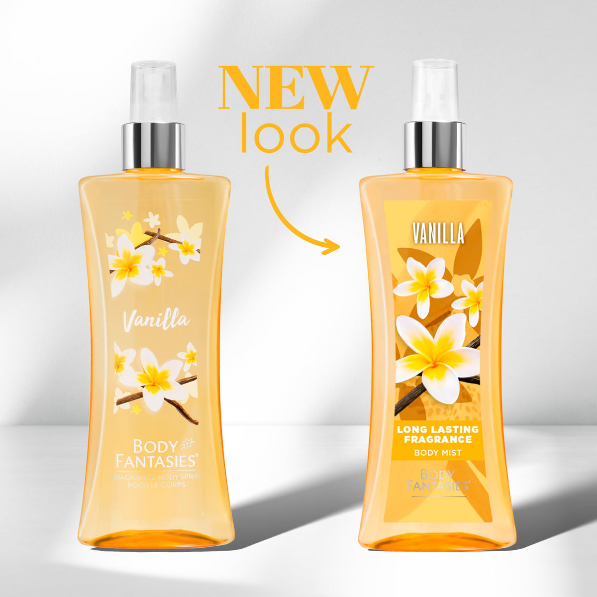 Flacon de brume parfumée Body Fantasies Vanille 240 ml avec bouchon