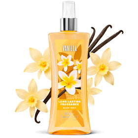 Flacon de brume parfumée Body Fantasies Vanille 240 ml dans un cadre naturel