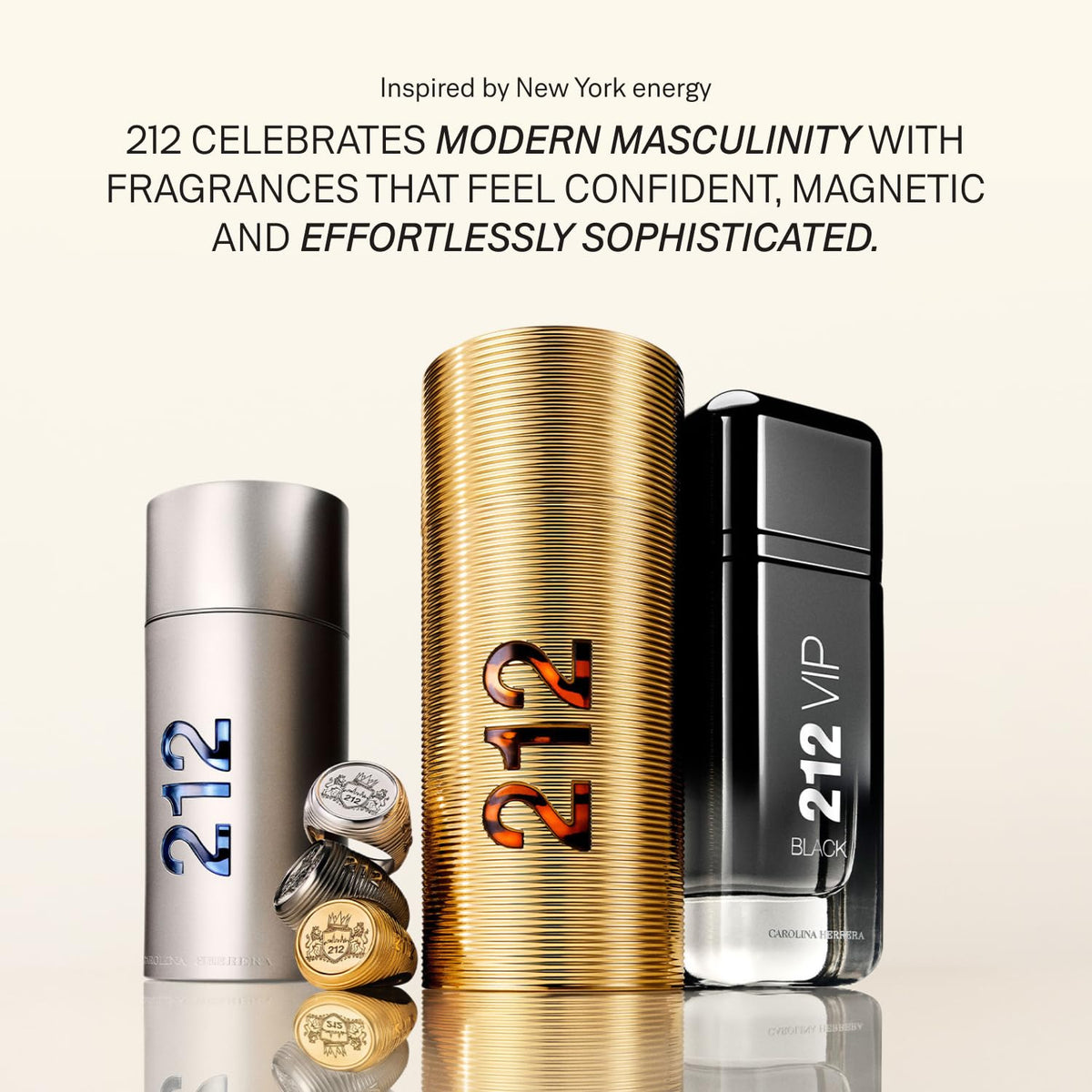Flacon de Carolina Herrera 212 Men sur fond neutre