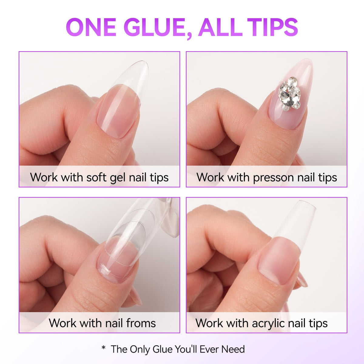 Flacon de colle à ongles gel 6 en 1 gelike ec