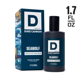Flacon de cologne Seawolf Duke Cannon en position debout