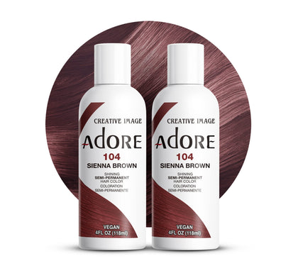 Flacon de coloration semi-permanente Adore 104 Brun Sienna 4 Fl Oz vue de face