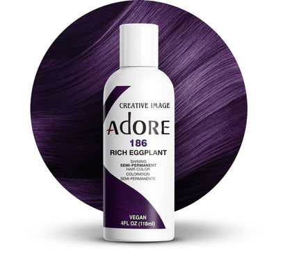 Flacon de coloration semi-permanente Adore 186 Aubergine Riche, 118 ml