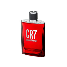 Flacon de CR7 Eau de Toilette 100 ml vue avant avec design rouge