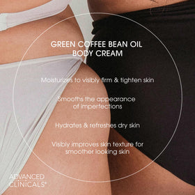 Flacon de crème corporelle au café vert sur un fond neutre