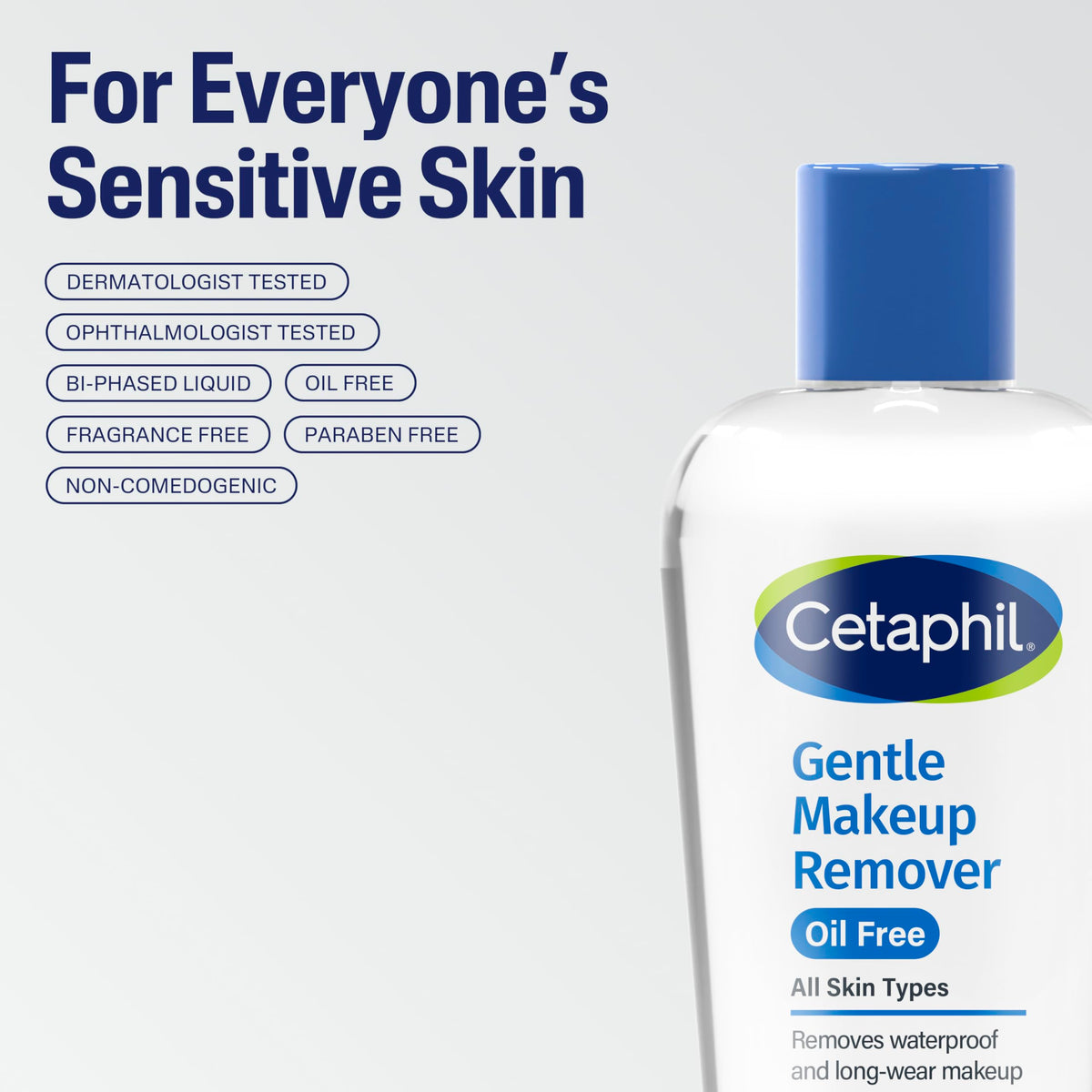 Flacon de démaquillant Cetaphil sur un fond neutre