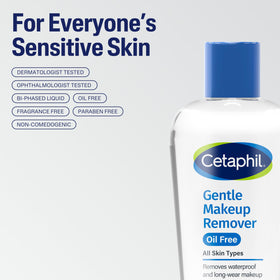 Flacon de démaquillant Cetaphil sur un fond neutre