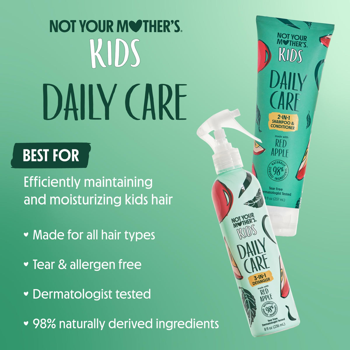 Flacon de démêlant pour enfants Not Your Mother's avec vaporisateur, vue de côté
