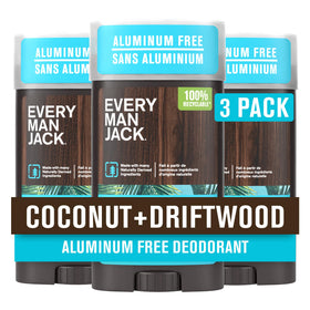 Flacon de déodorant Every Man Jack 3pk vue avant avec parfum Coco Driftwood