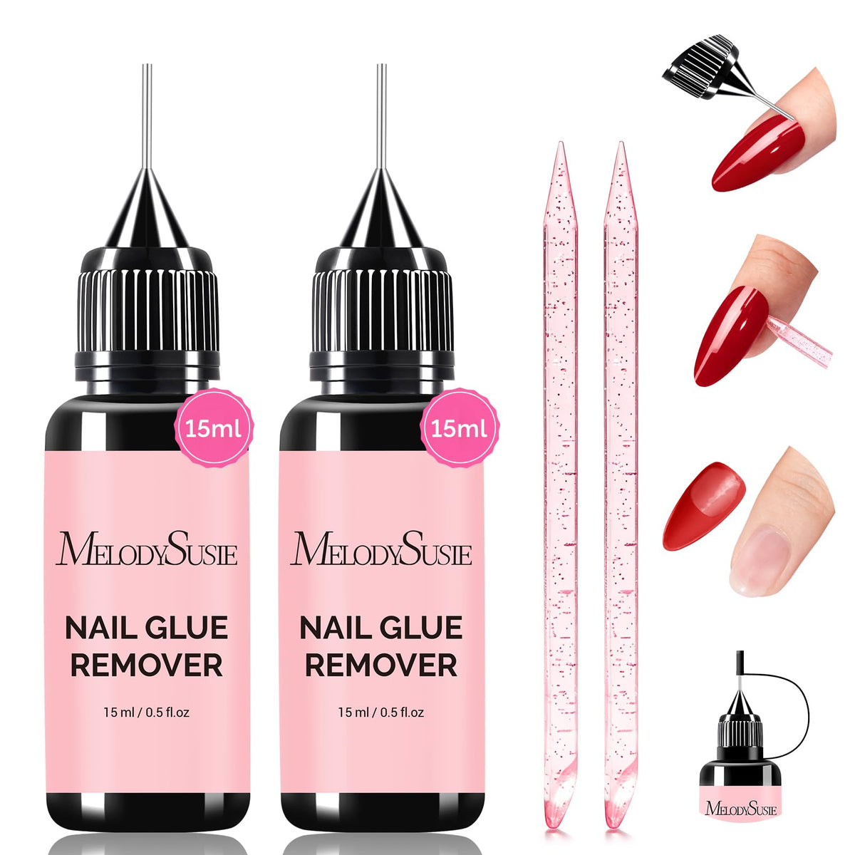 Flacon de dissolvant de colle à ongles MelodySusie 15ml, vue avant