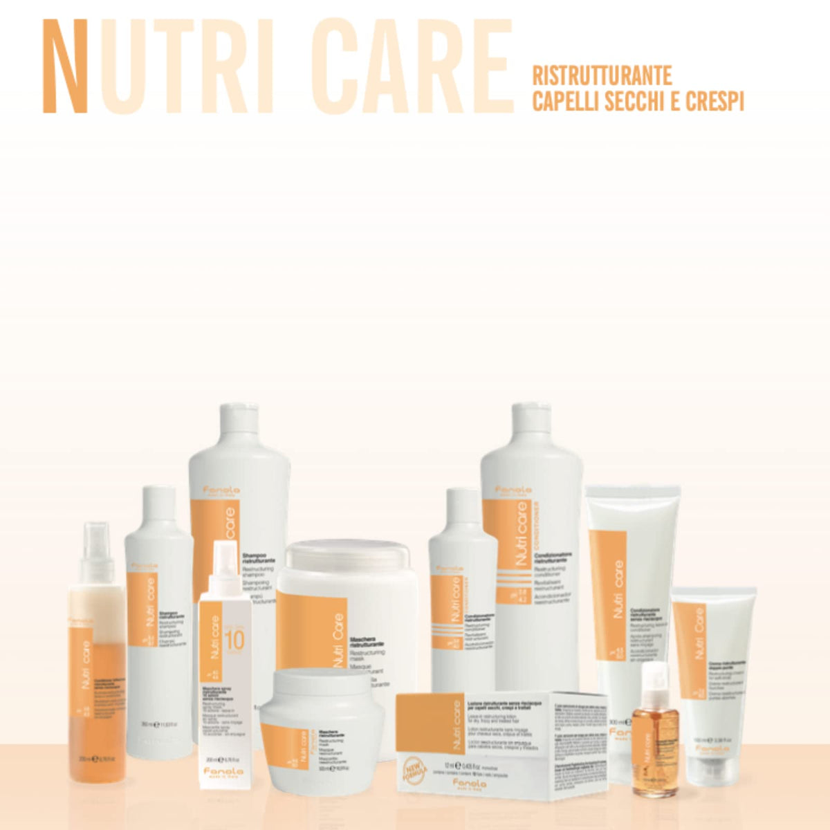 Flacon de Fanola Nutri Care après-shampooing avec l'étiquette