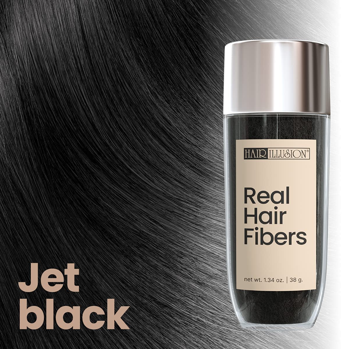 Flacon de fibres capillaires Hair Illusion avec bouchon ouvert