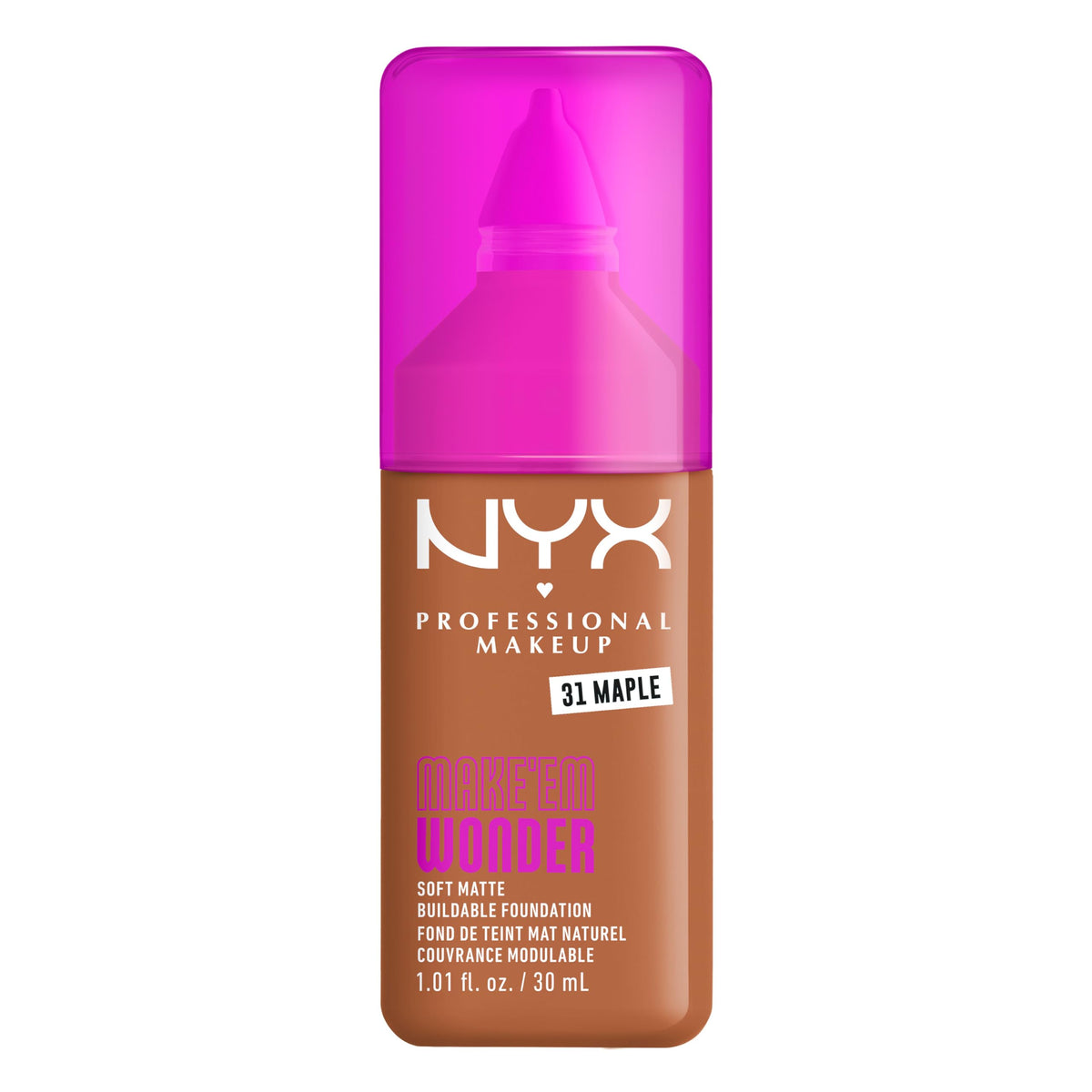 Flacon de fond de teint NYX Make 'Em Wonder 31 Maple 50g