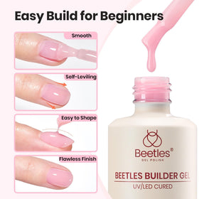 Flacon de gel constructeur rose beetles 15ml avant utilisation