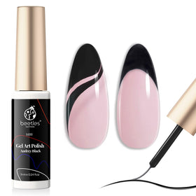 Flacon de gel de nail art noir de beetles avec pinceau fin