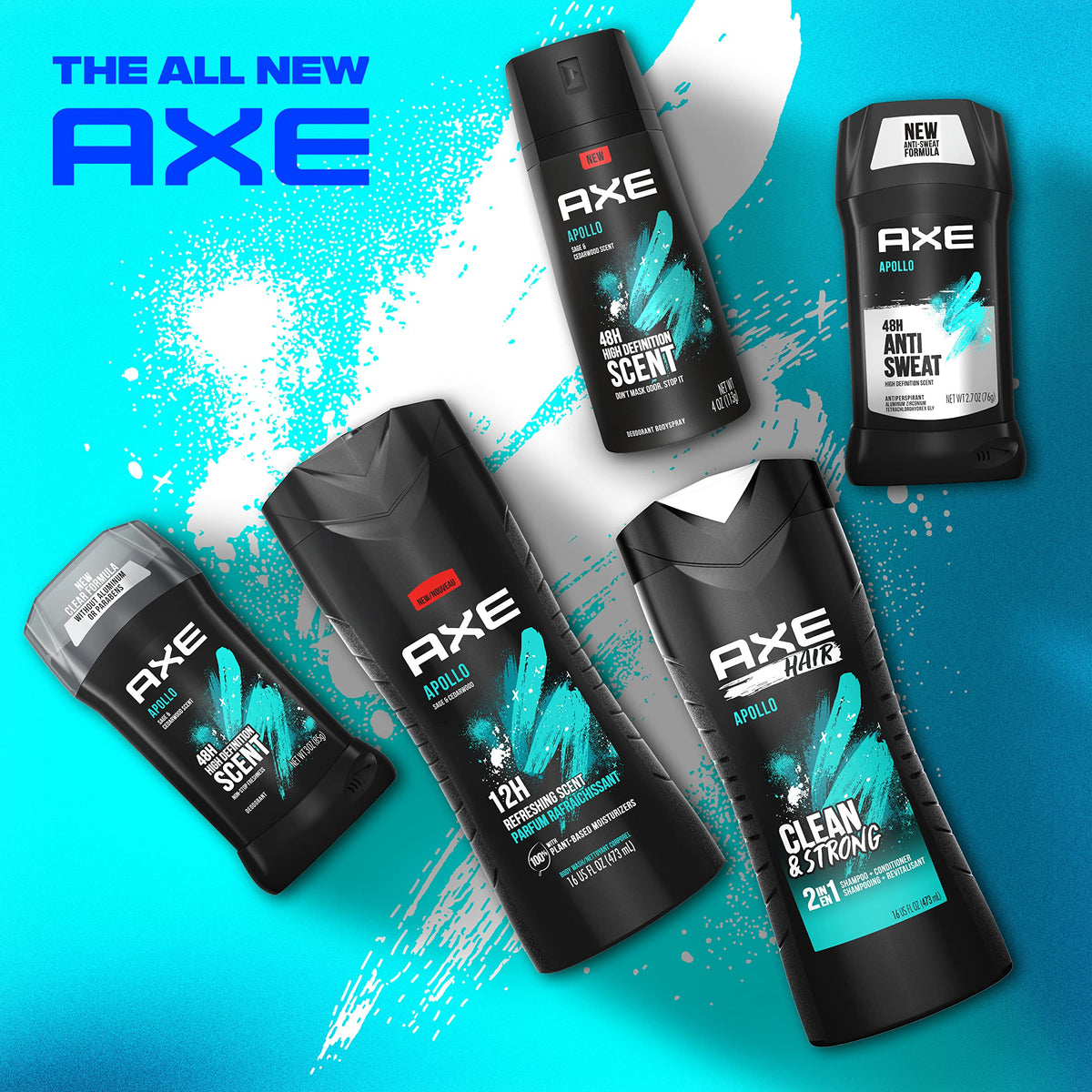 Flacon de gel douche AXE Apollo dans une douche