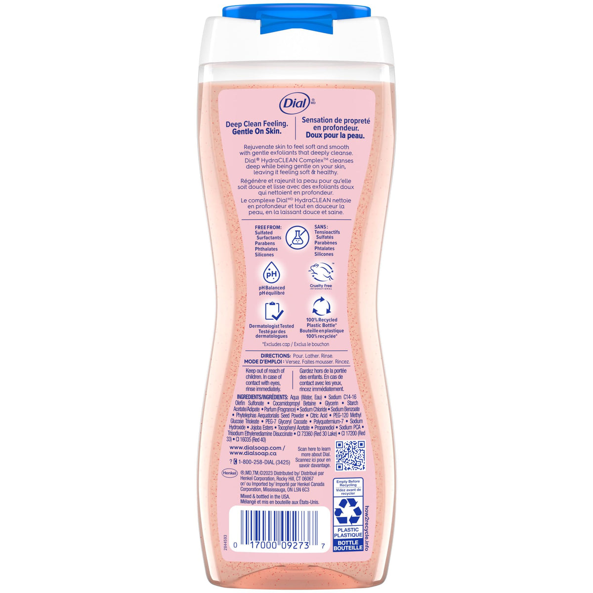 Flacon de gel douche Dial en plastique recyclé