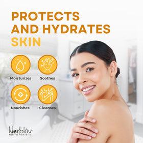 Flacon de gel douche éczema Herblov avec étiquette claire