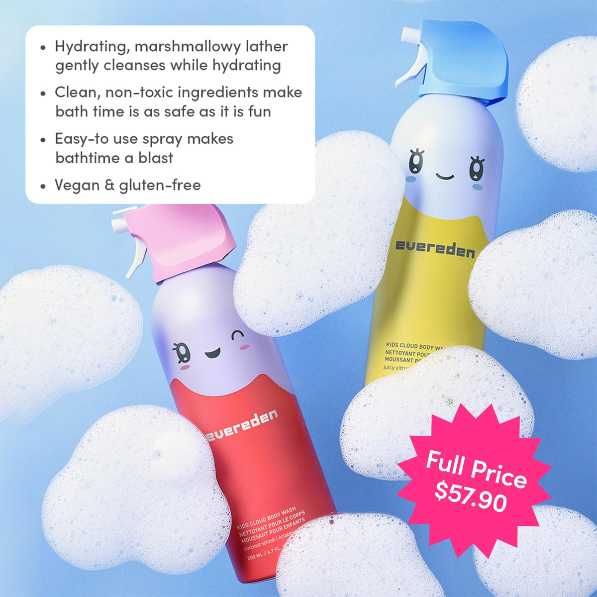 Flacon de gel douche Evereden avec design adapté aux enfants