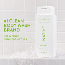 Flacon de gel douche Native 18 oz avec étiquette détaillée