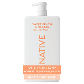 Flacon de gel douche Native 36 oz avec parfum de pêche douce