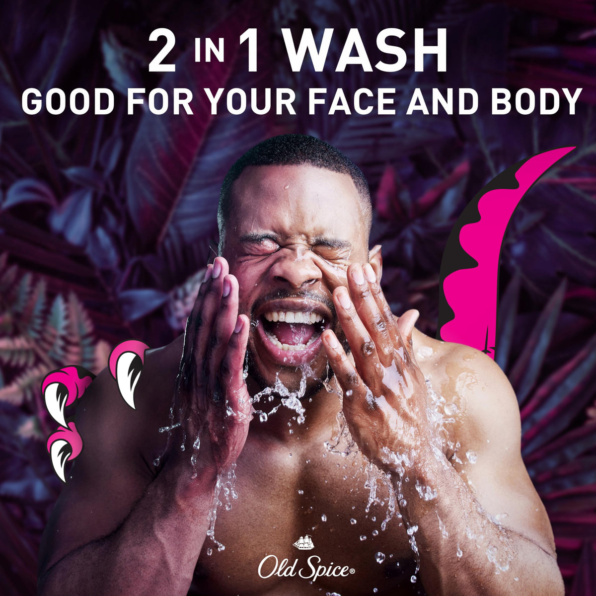 Flacon de gel douche Old Spice Raptorstrike ouvert avec mousse
