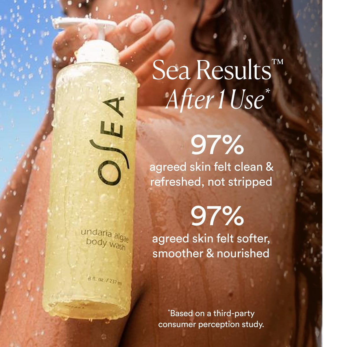 Flacon de gel douche OSEA avec étiquette
