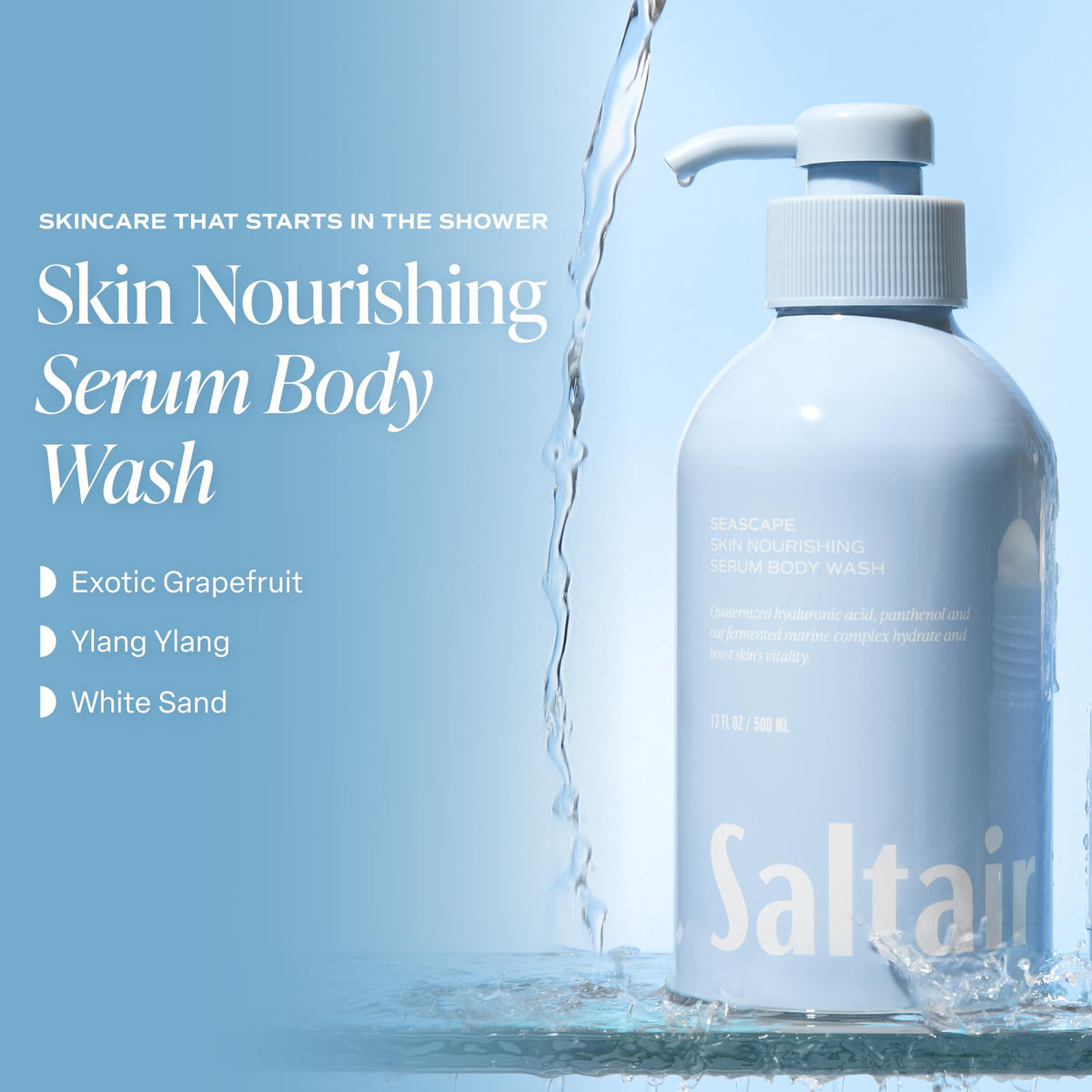 Flacon de gel douche Saltair Seascape 500ml avec pompe