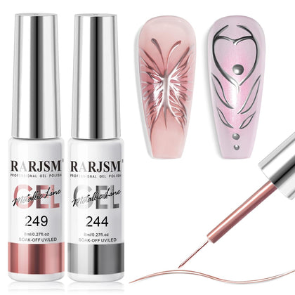 Flacon de gel liner RARJSM 8ml couleur argent et or rose