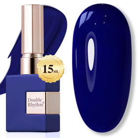 Flacon de gel polish Double Rhythm 15 ml bleu marine profond, vue de face