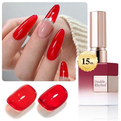 Flacon de Gel Polish Double Rhythm 15ML Jelly Red avant utilisation