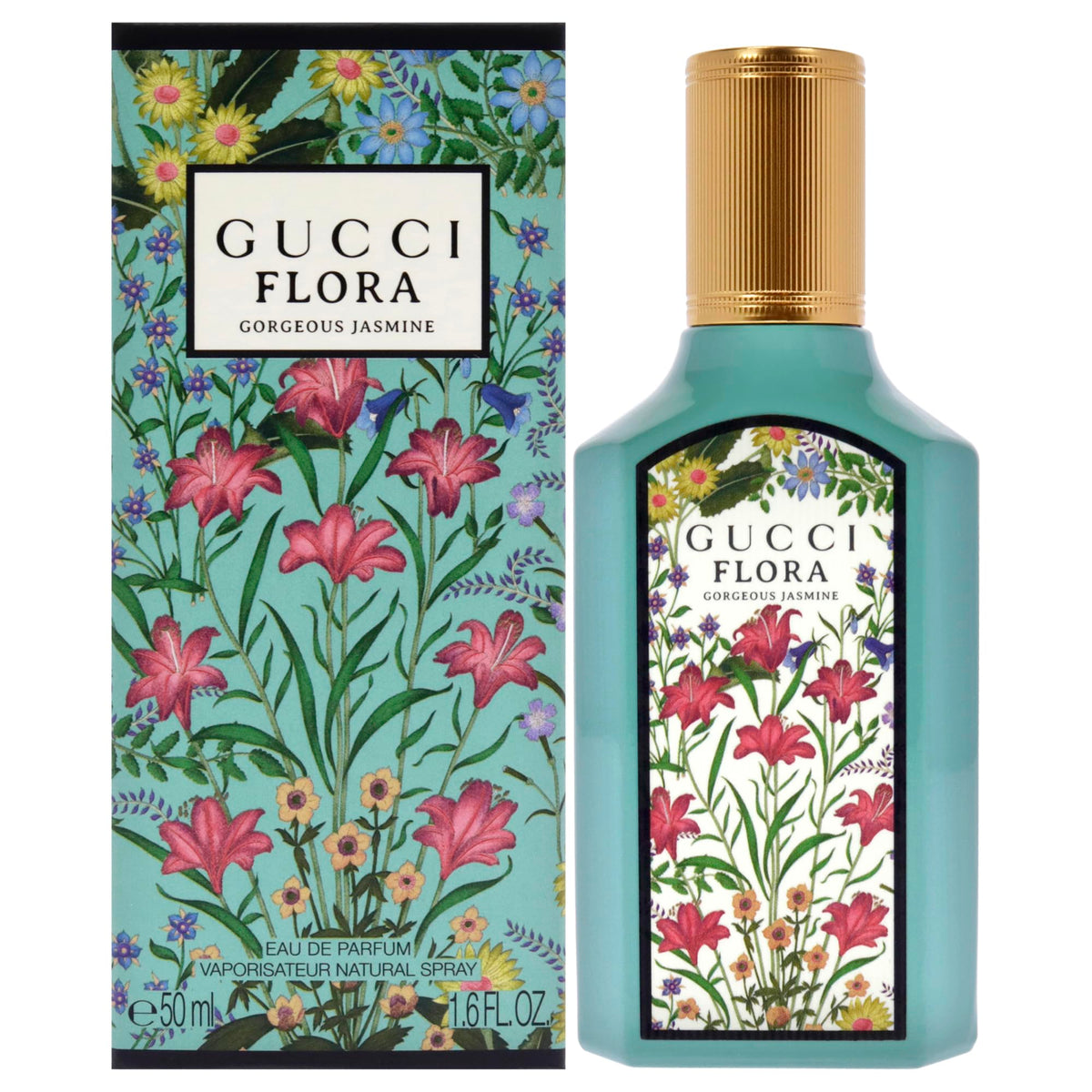 Flacon de Gucci Flora Gorgeous Jasmine Eau de Parfum 50ml vue de face