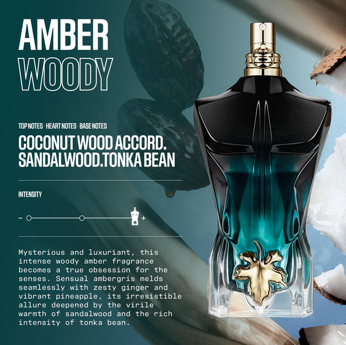 Flacon de Jean Paul Gaultier Le Beau Le Parfum Intense 125ml sur un fond neutre