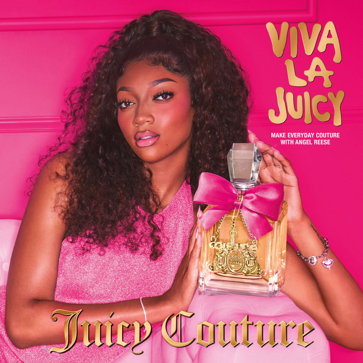 Flacon de Juicy Couture Viva La Juicy parfum avec bouchon doré