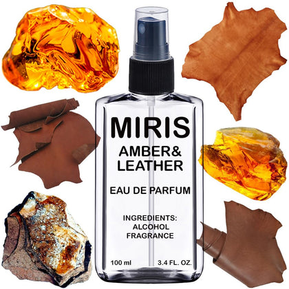 Flacon de l'Eau de Parfum MIRIS Amber & Leather de 100 ml
